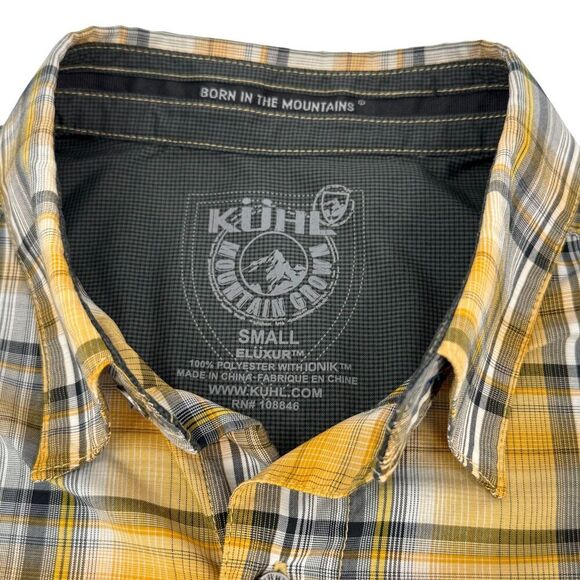 Kuhl Men's Response Short Sleeve Plaid Shirt Yellow Small - Picture 8 of 10